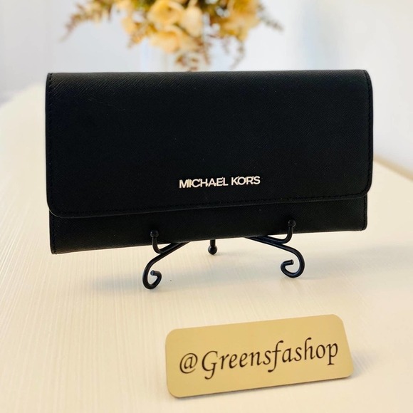 Michael Kors large trifold leather wallet black new - Picture 6 of 6